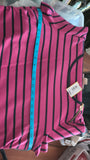 1X Michael Kors Womens Shirt Top Pink black stripe zipper logo Plus  Used