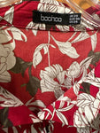 24 Boohoo Floral Dress wrap bow tie  in Red