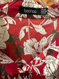 24 Boohoo Floral Dress wrap bow tie  in Red