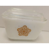 Pyrex Butterfly Gold 1.5 Cup 1960s 501 B 22 Refrigerator Dish Daisy Flower Pattern Glass USA Vintage