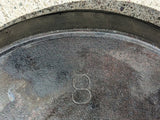 USA 8 Cast Iron Flat Round Skillet Pan Griddle 10" Cooking Surface Vintage Heavy