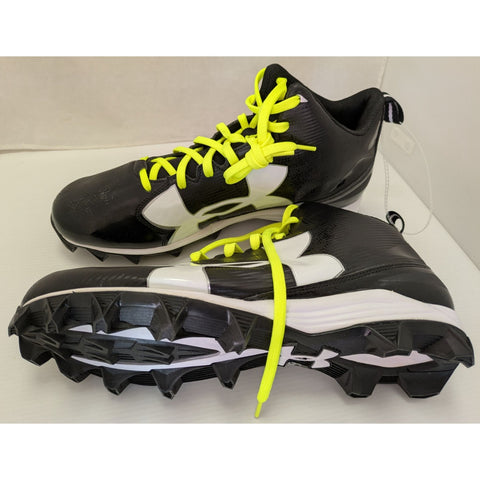 14 Men's Under Armour Black/White Crusher RM Football Cleats 1286600-001 Molded Studs Synthetic Upper