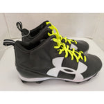 14 Men's Under Armour Black/White Crusher RM Football Cleats 1286600-001 Molded Studs Synthetic Upper