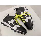 14 Men's Under Armour Black/White Crusher RM Football Cleats 1286600-001 Molded Studs Synthetic Upper