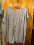 Faded Glory 26/28 V-Neck zip Top Soft Grey with Front Ruched Women's