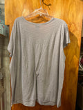 Faded Glory 26/28 V-Neck zip Top Soft Grey with Front Ruched Women's