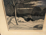 Moonlight Shadows William Maclean Signed Etching MAKE OFFER Winter Landscape