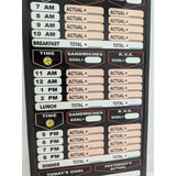 RARE McDonalds KVS Worker Employee Sandwich Time Hours Tracking Board K.V.S.