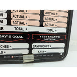 RARE McDonalds KVS Worker Employee Sandwich Time Hours Tracking Board K.V.S.