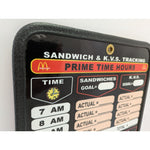RARE McDonalds KVS Worker Employee Sandwich Time Hours Tracking Board K.V.S.