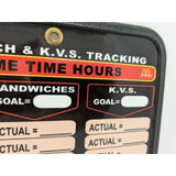 RARE McDonalds KVS Worker Employee Sandwich Time Hours Tracking Board K.V.S.