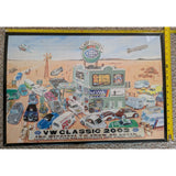 25x18 VW Classic Framed Art EMPI Show Sunday Irvine Amphitheater Volkswagen 2002 Scene Cars