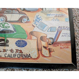 25x18 VW Classic Framed Art EMPI Show Sunday Irvine Amphitheater Volkswagen 2002 Scene Cars