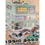 25x18 VW Classic Framed Art EMPI Show Sunday Irvine Amphitheater Volkswagen 2002 Scene Cars