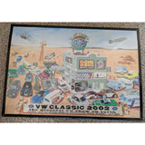 25x18 VW Classic Framed Art EMPI Show Sunday Irvine Amphitheater Volkswagen 2002 Scene Cars