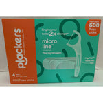 Plackers Micro Line Floss Picks 600 Ct Fresh Mint Flavor Sure-Zip Bags FlipPick TuFloss QuickFix USA