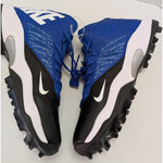 15 Men's Nike Blue White Black Zoom Code Elite 3/4 Shark Football Cleats 603370-004 Shoes
