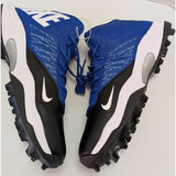 15 Men's Nike Blue White Black Zoom Code Elite 3/4 Shark Football Cleats 603370-004 Shoes
