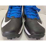 15 Men's Nike Blue White Black Zoom Code Elite 3/4 Shark Football Cleats 603370-004 Shoes