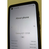 AS-IS 32GB Samsung Galaxy A21 Android Smartphone Black TracFone Front Facing Camera NOT WORKING SM-S215DL