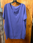 22/24 Comfortable Purple V-Neck Top by Woman Within