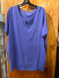 22/24 Comfortable Purple V-Neck Top by Woman Within