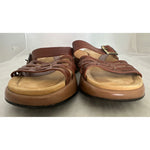 Sz 39 DANSKO Lark Brown Leather Slide Buckle Sandals Cognac Shoes