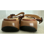 Sz 39 DANSKO Lark Brown Leather Slide Buckle Sandals Cognac Shoes