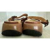 Sz 39 DANSKO Lark Brown Leather Slide Buckle Sandals Cognac Shoes
