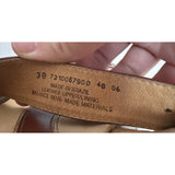 Sz 39 DANSKO Lark Brown Leather Slide Buckle Sandals Cognac Shoes