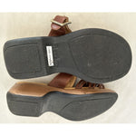 Sz 39 DANSKO Lark Brown Leather Slide Buckle Sandals Cognac Shoes