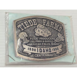 Tiede Farms American Falls Idaho Belt Buckle Potato 1890 1990 Centennial Tater Tater Tribute Food Producers Pewter GARY FRED