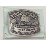 Tiede Farms American Falls Idaho Belt Buckle Potato 1890 1990 Centennial Tater Tater Tribute Food Producers Pewter GARY FRED