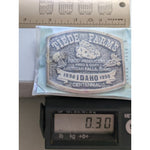 Tiede Farms American Falls Idaho Belt Buckle Potato 1890 1990 Centennial Tater Tater Tribute Food Producers Pewter GARY FRED