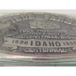 Tiede Farms American Falls Idaho Belt Buckle Potato 1890 1990 Centennial Tater Tater Tribute Food Producers Pewter GARY FRED