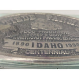 Tiede Farms American Falls Idaho Belt Buckle Potato 1890 1990 Centennial Tater Tater Tribute Food Producers Pewter GARY FRED