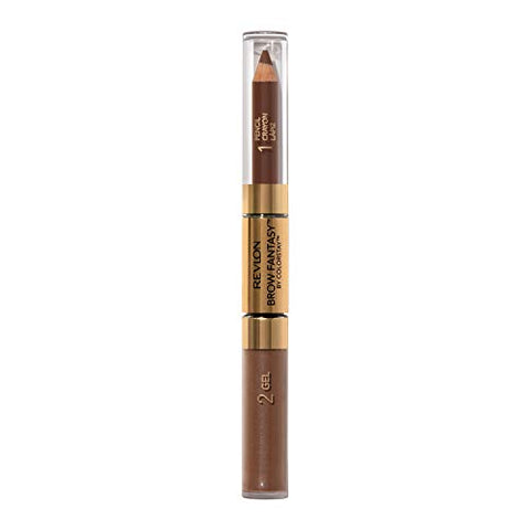 Eyebrow Gel & Pencil by Revlon, ColorStay Brow Fantasy 2-in-1 Eye Makeup, Longwearing with Precision Tip, 105 Brunette, 0.04 Oz