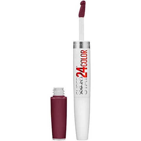 Maybelline Super Stay 24, 2-Step Liquid Lipstick, Long Lasting Highly Pigmented Color with Moisturizing Balm, Merlot Armour, Red, 1 oz