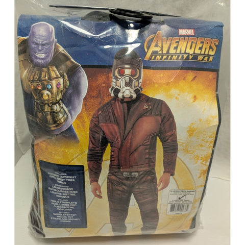 Adult 44-46 XL Marvel Avengers Infinity War Star-Lord Halloween Costume X-Large Mask Jumpsuit w Boot Tops