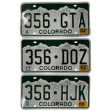 356 GTA 356 DOZ 356 HJK Colorado License Plates Porsche Mountains 2002 2006