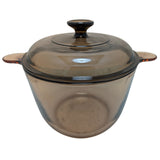 3.5L Corning Pyrex Vision Ware Amber Glass Pot Pan Soup Stew Stock Dutch Oven Cookware France