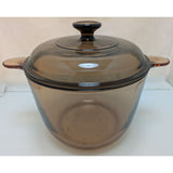 3.5L Corning Pyrex Vision Ware Amber Glass Pot Pan Soup Stew Stock Dutch Oven Cookware France