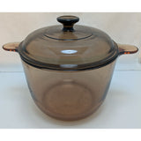 3.5L Corning Pyrex Vision Ware Amber Glass Pot Pan Soup Stew Stock Dutch Oven Cookware France