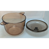 3.5L Corning Pyrex Vision Ware Amber Glass Pot Pan Soup Stew Stock Dutch Oven Cookware France
