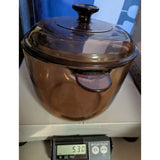 3.5L Corning Pyrex Vision Ware Amber Glass Pot Pan Soup Stew Stock Dutch Oven Cookware France