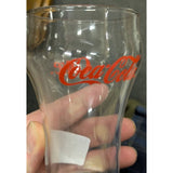 ONE Red Logo 6" Coca-Cola Vintage Contour Glass Tumbler Coke