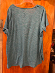 18/20 Lane Bryant Striped stretchy Teal Top - Size 18/20