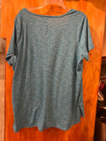 18/20 Lane Bryant Striped stretchy Teal Top - Size 18/20