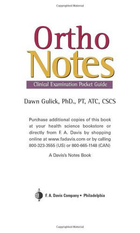 Ortho Notes: A Clinical Examination Pocket Guide Gulick, Dawn, Ph.D.