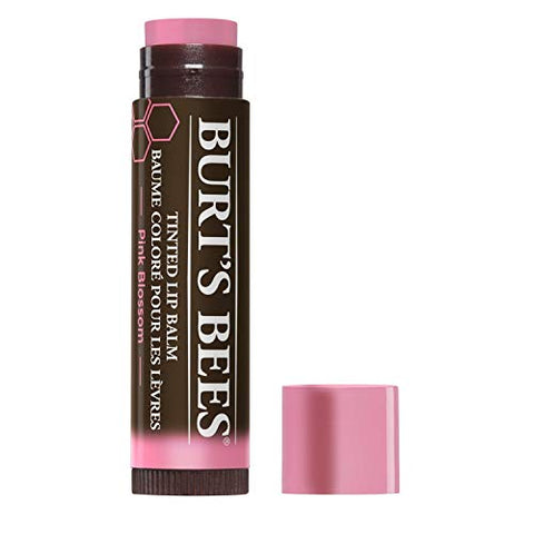 Burts Bees 100% Natural Tinted Lip Balm, Pink Blossom with Shea Butter & Botanical Waxes 1 Tube